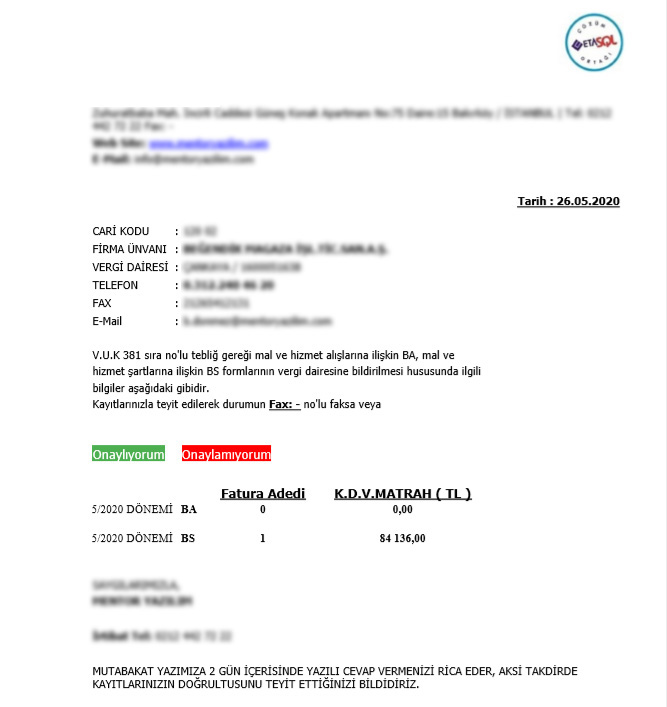 Eta Online Mutabakat